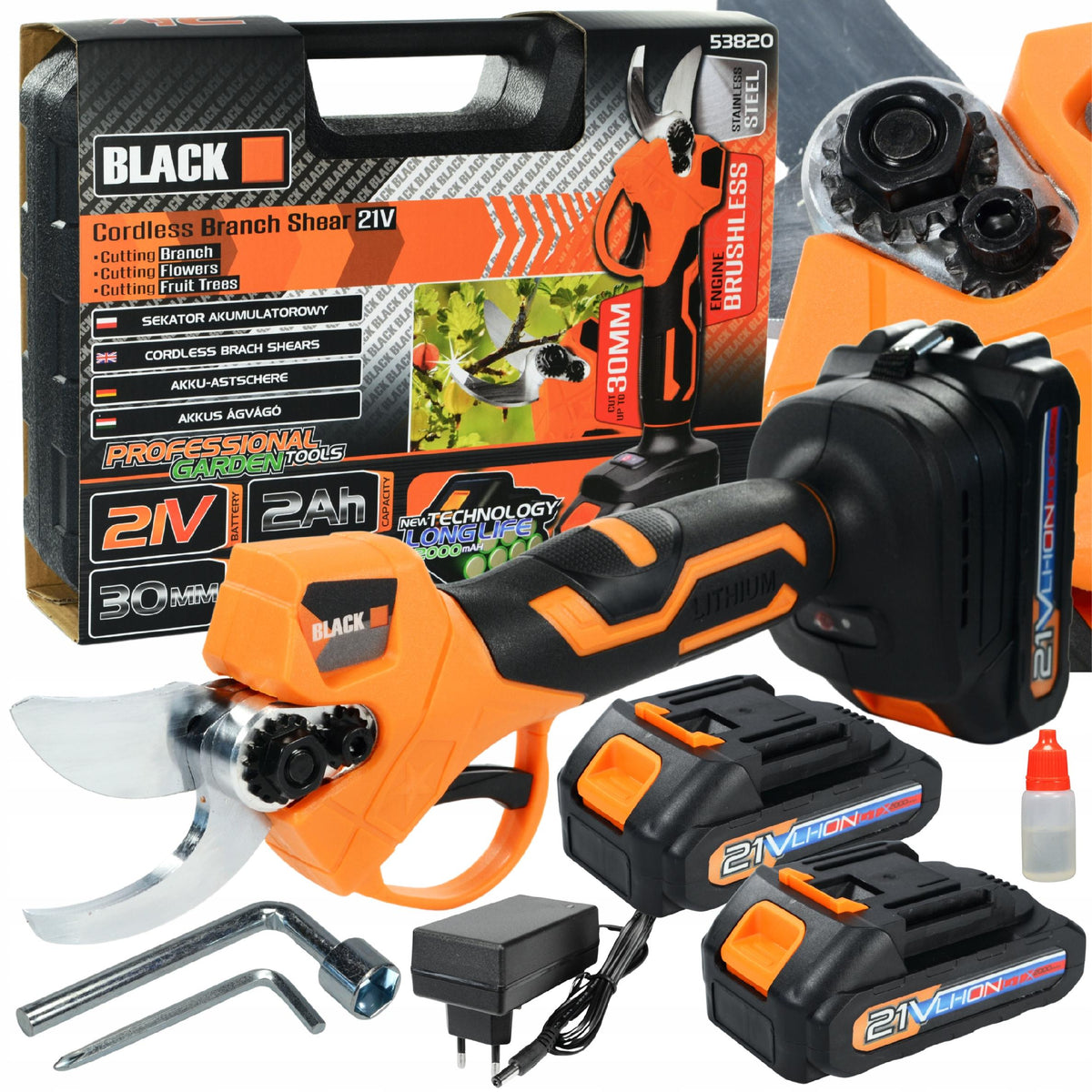 BLACKTOOLS juhtmevabad elektrilised oksakäärid 30 mm 100 W 53820 – pilt 1