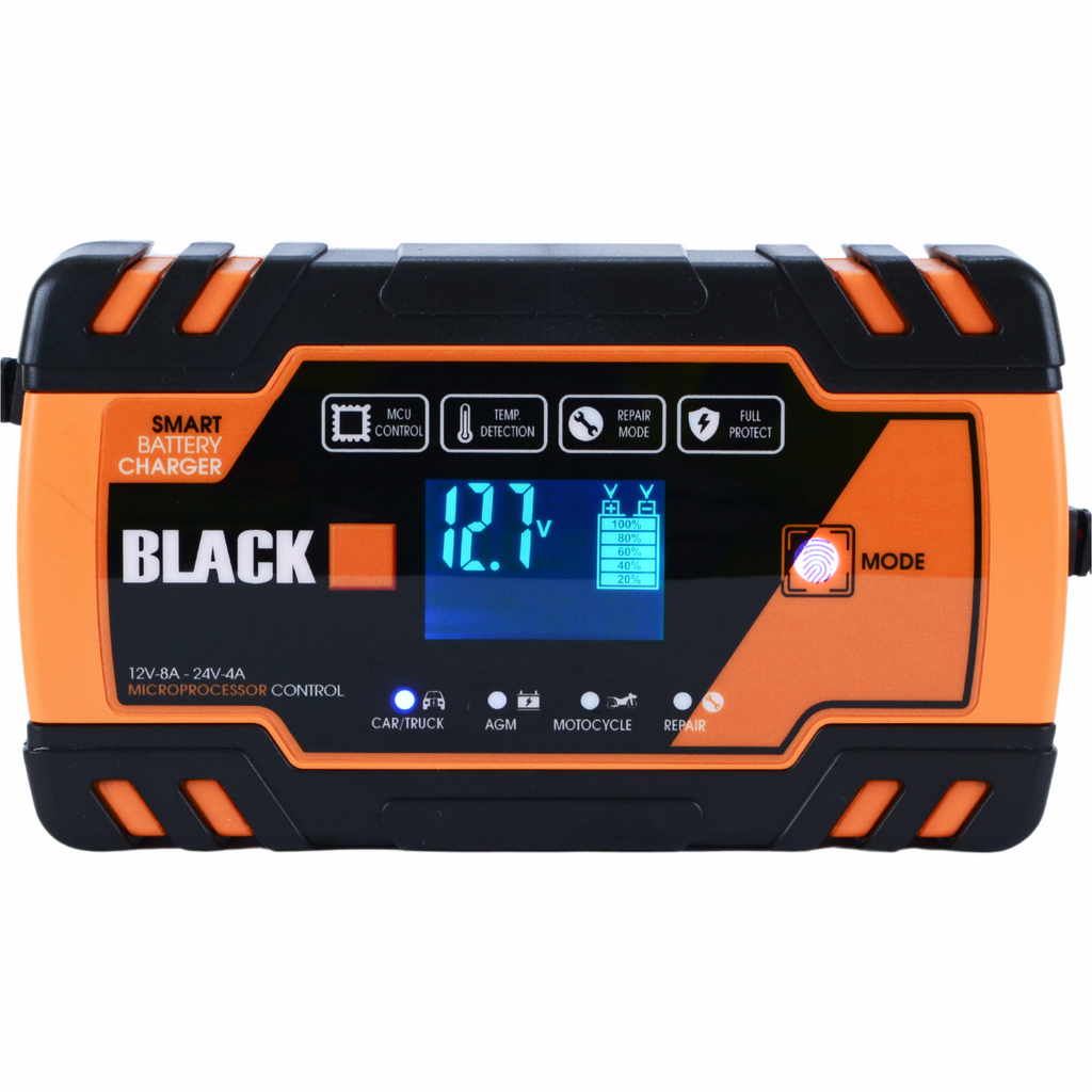 BLACK automaatne 12 V ja 24 V akulaadija taastamisfunktsiooniga 13510 – pilt 2
