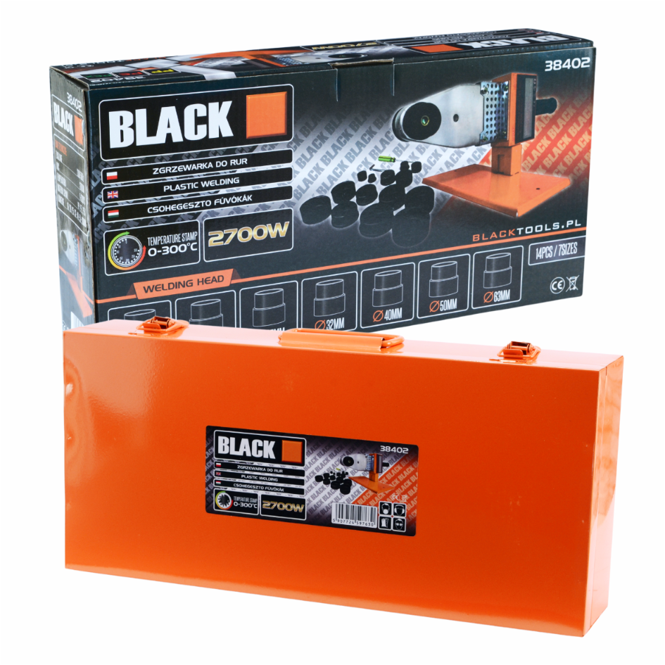 Blacktools PP- ja PVC-torude muhvkeevitusaparaat 7 kuumutusotsikuga 16–63 mm 38402 – pilt 7