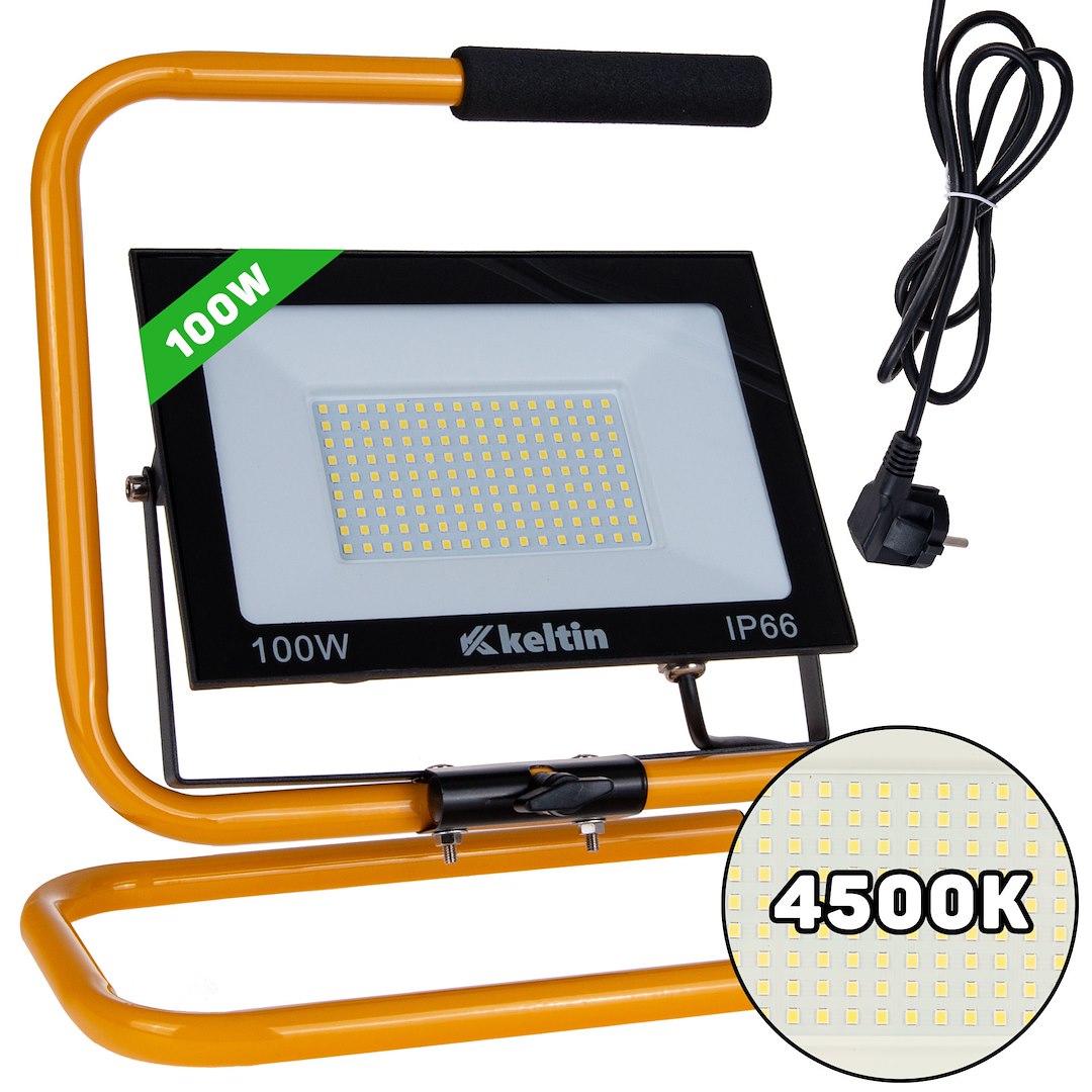 LED-prožektor 100W ehitusstatiiviga – neutraalvalge 4500K – pilt 1