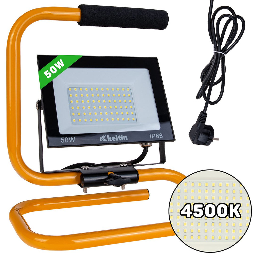 LED prožektor 50W ehitusstatiiviga — neutraalvalge värv 4500K – pilt 1