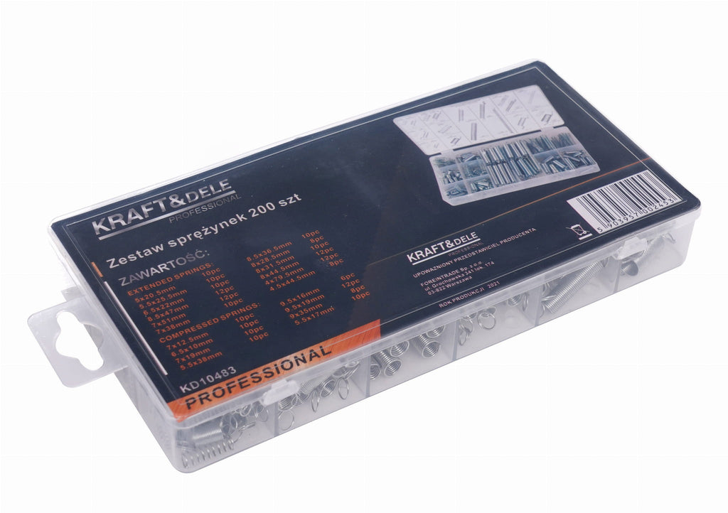 KRAFT&DELE 200-osaline tõmbe- ja survevedrude komplekt KD10483 – pilt 8