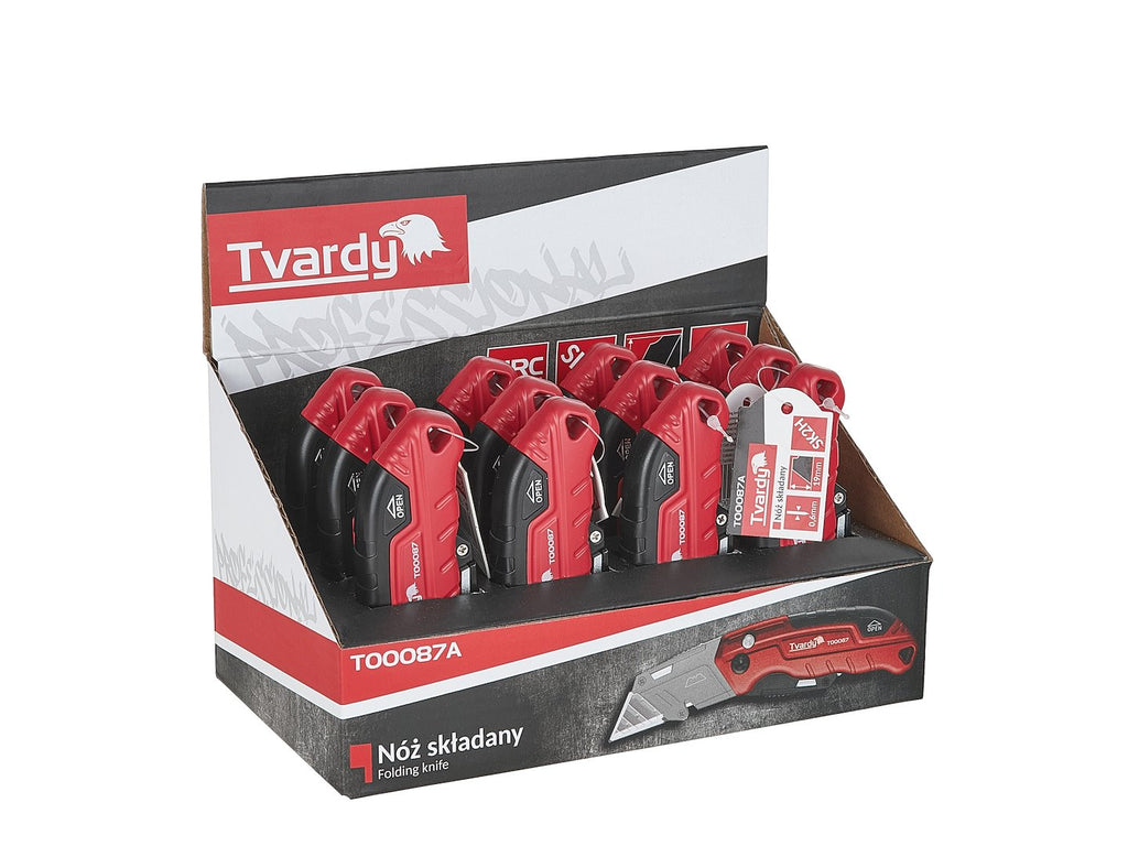 Kokkupandav nuga trapetsikujulise teraga FASTFOLD 60x19x0.6 mm SK2H TVARDY – väljapanekukarp – pakend 12 tk – pilt 2