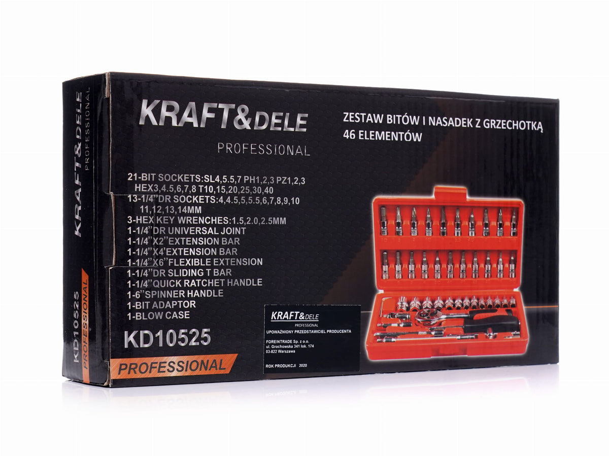 KRAFT&DELE 46-osaline padrunvõtmete ja otsikute komplekt KD10525 – pilt 7