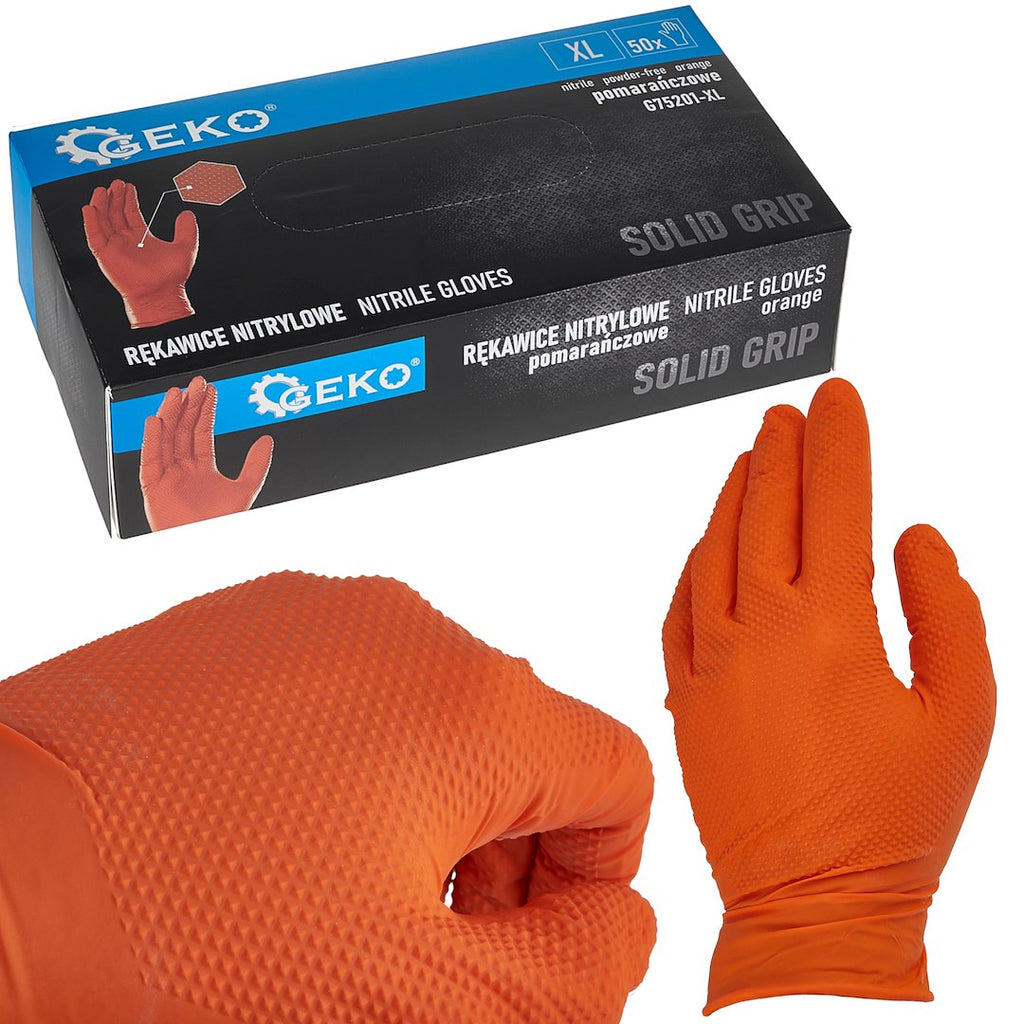 Nitriilkindad SOLID GRIP, 50 tk, suurus XL, oranž – pilt 1