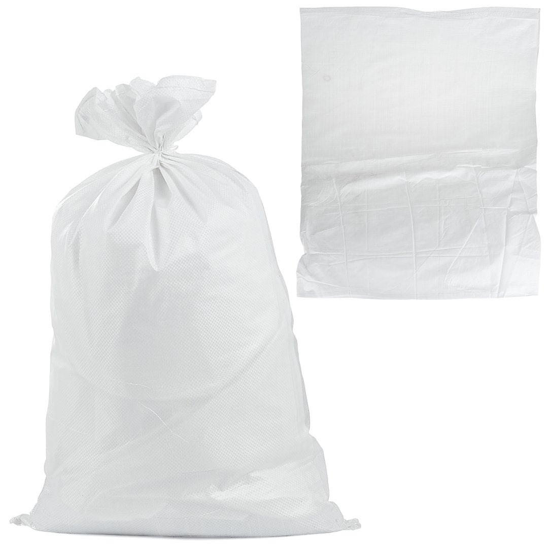 Kootud polüpropüleenist kott 80x125 cm, 80 kg / Valge – Pakk 100 tk – pilt 1