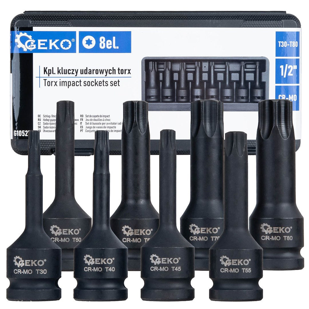 8 tk Torx löökpadrunite komplekt T30-T80 – pilt 1