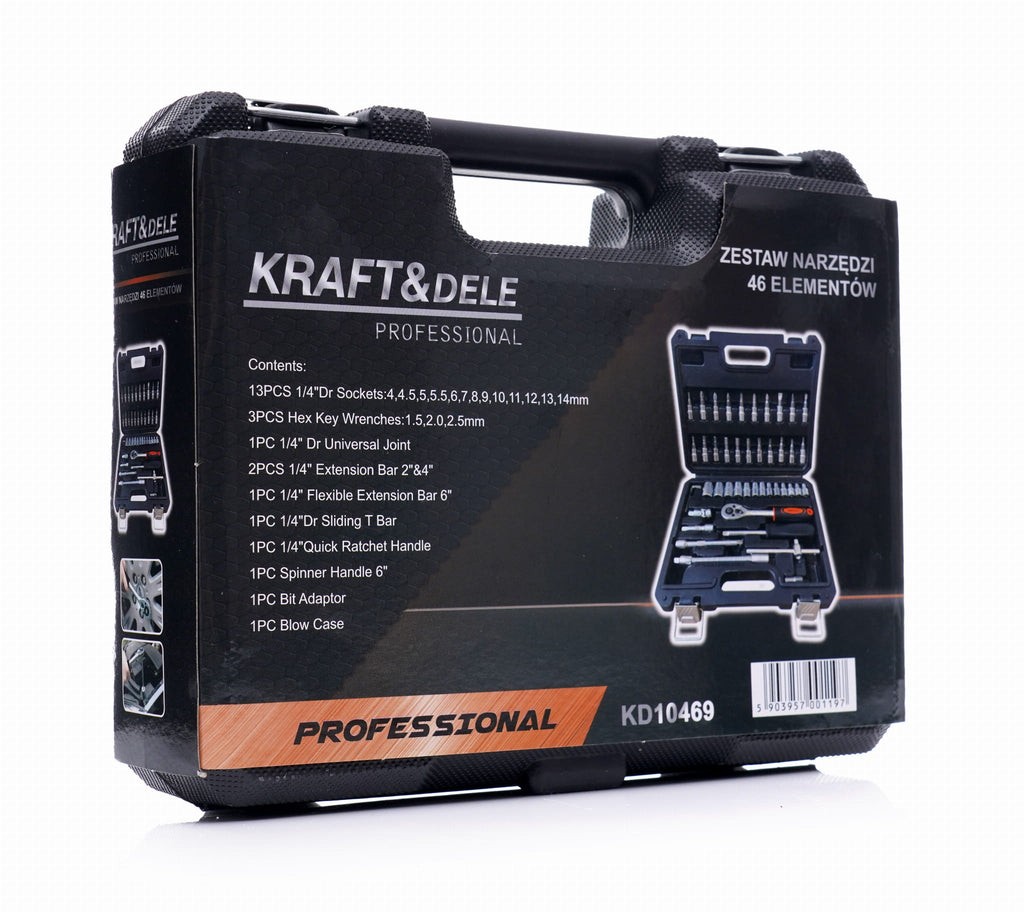 KRAFT&DELE 46-osaline 1/4-tolline padrunvõtmete ja otsikute komplekt KD10469 – pilt 9