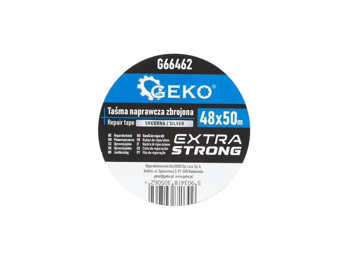 GEKO tugevdatud remonditeip 48 mm × 50 m hõbedane G66462 – pilt 3