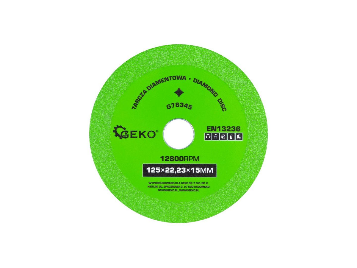 Teemantlõike- ja lihvketas klaasile ja plaatidele 125 x 22.23 x 15 mm – pilt 3