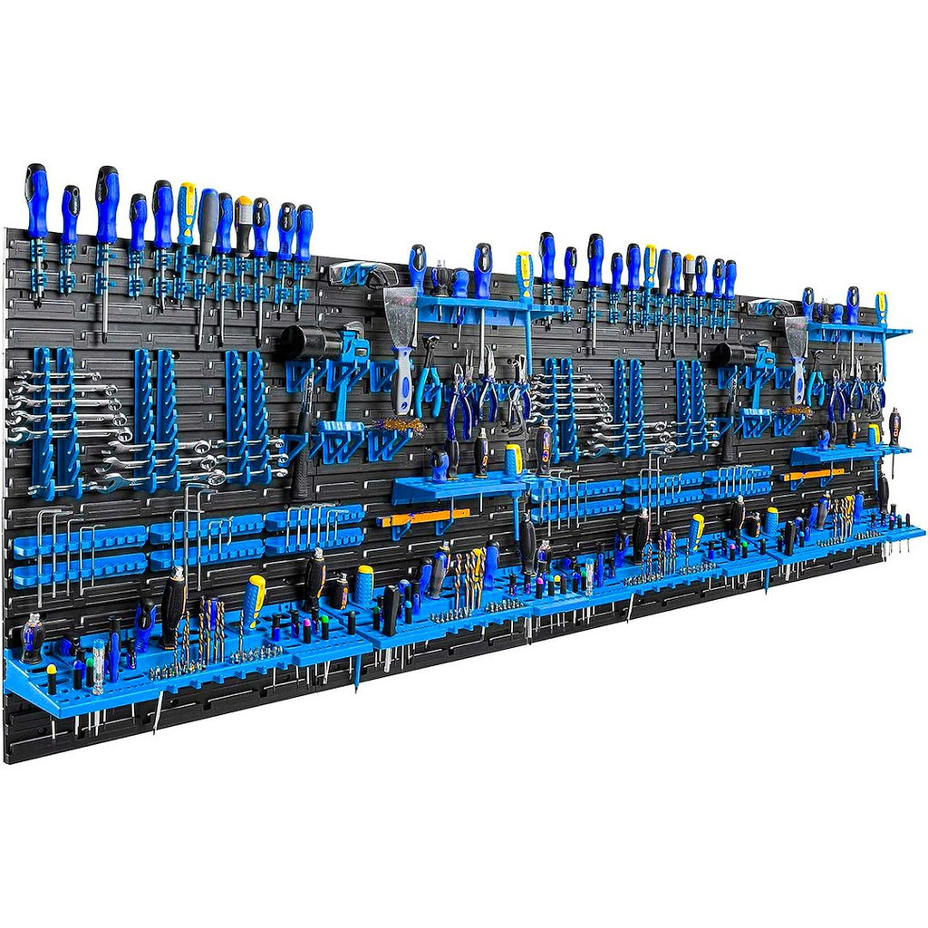 Töökoja tööriistapaneel – 8-paneeline komplekt 2304 × 780 mm + 128 tarvikut – pilt 2