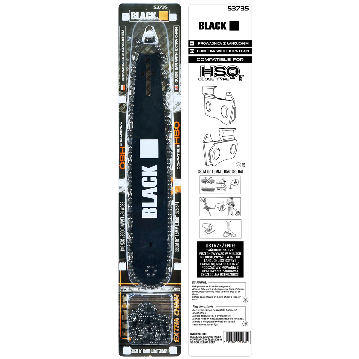 Mootorsae juhtplaat kahe ketiga 38 cm 0,325″ 1,5 mm 64 veolüli 53735 – pilt 2