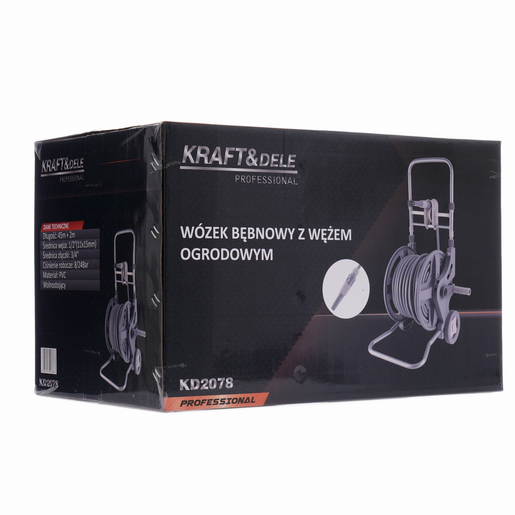 KRAFT&DELE aiavoolikukäru 45 m + 2 m 1/2-tollise voolikuga KD2078 – pilt 9