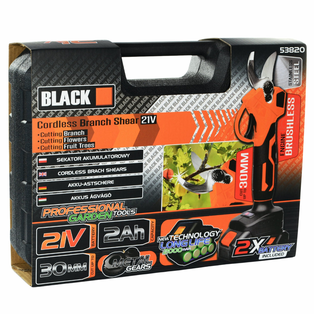 BLACKTOOLS juhtmevabad elektrilised oksakäärid 30 mm 100 W 53820 – pilt 10