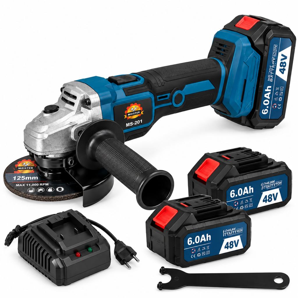MEISTER harjadeta akutoitel nurklihvija 48 V 850 W 125 mm MS-201 – pilt 2