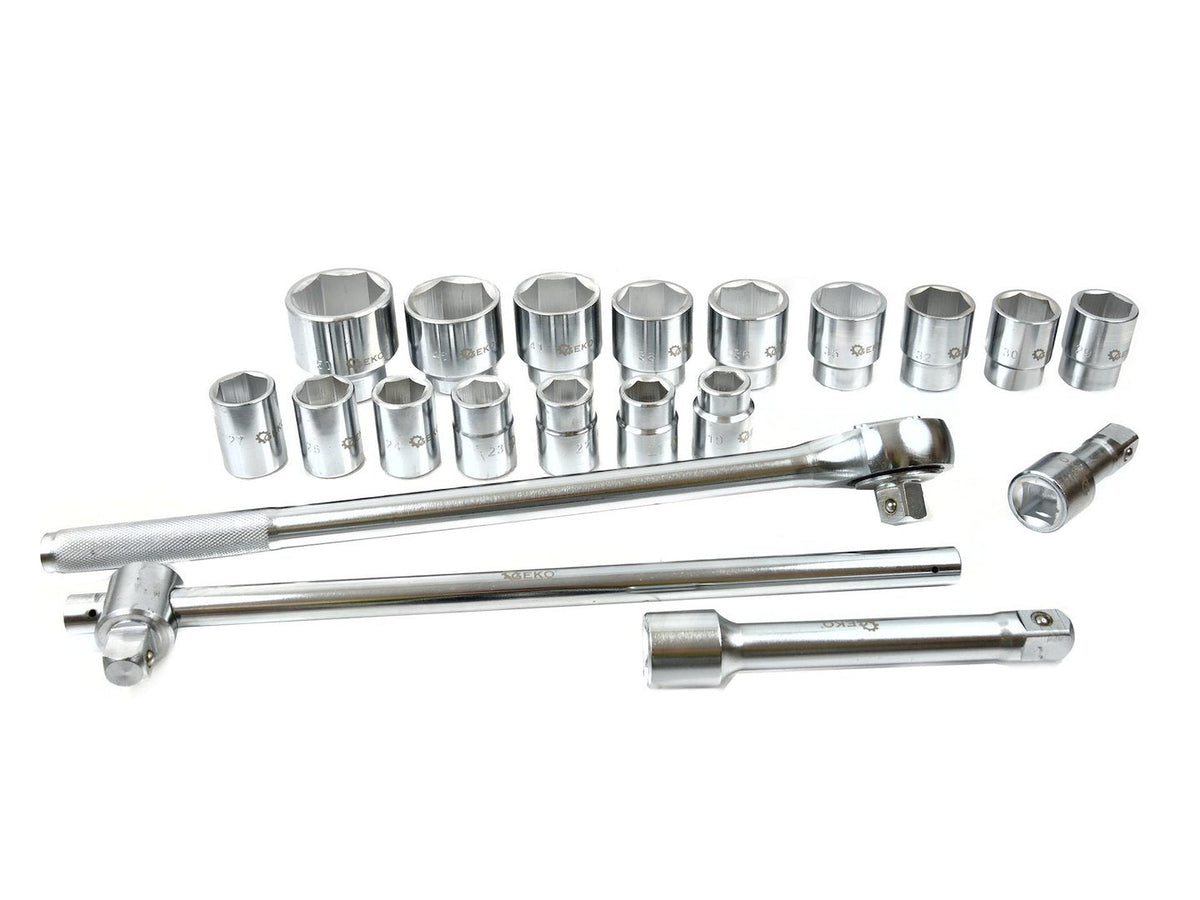 6-punkti padrunvõtmete komplekt, 3/4" ajam, 19-50 mm, 21 tk, metallkohver – pilt 2