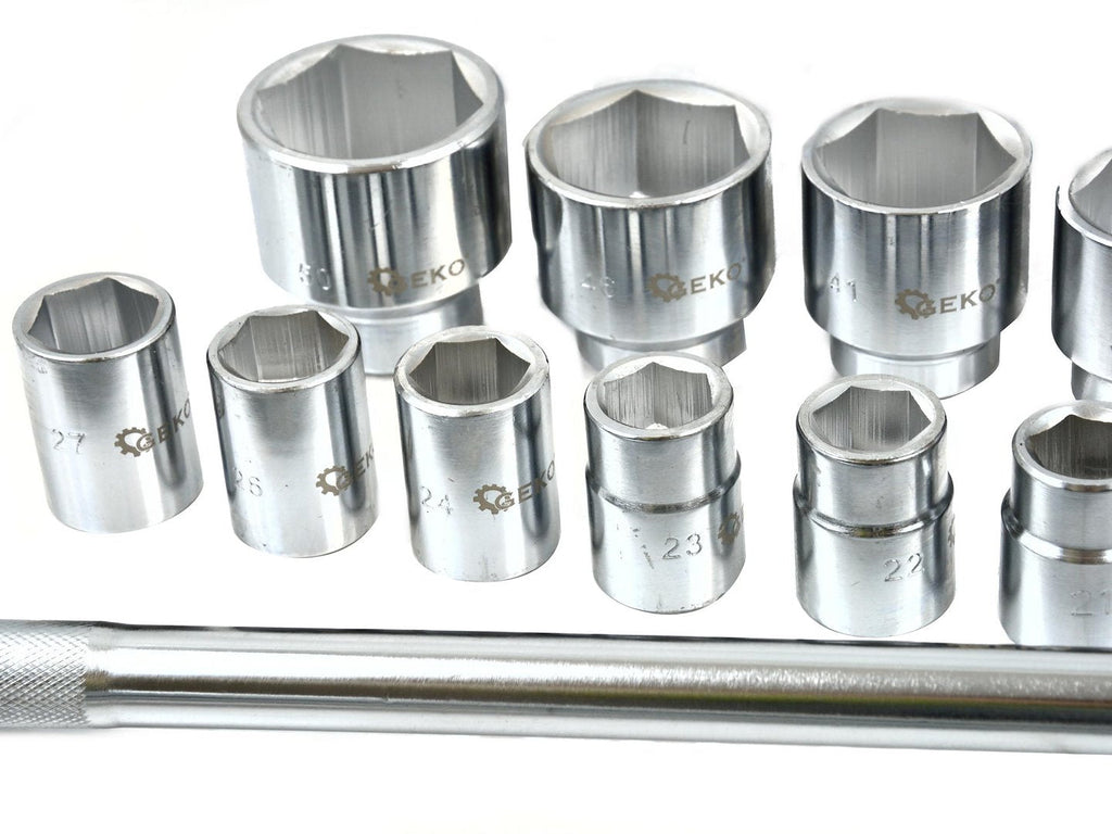 6-punkti padrunvõtmete komplekt, 3/4" ajam, 19-50 mm, 21 tk, metallkohver – pilt 7