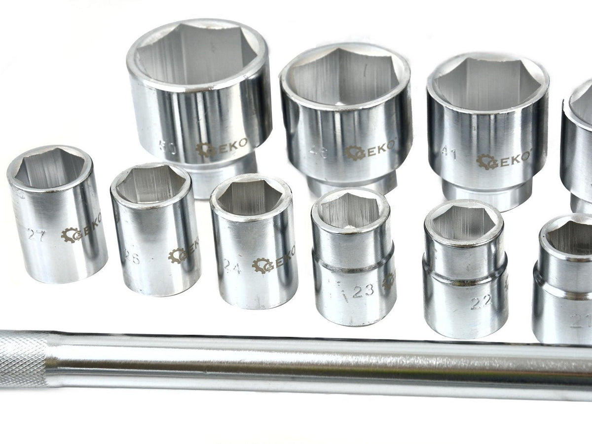 6-punkti padrunvõtmete komplekt, 3/4" ajam, 19-50 mm, 21 tk, metallkohver – pilt 7