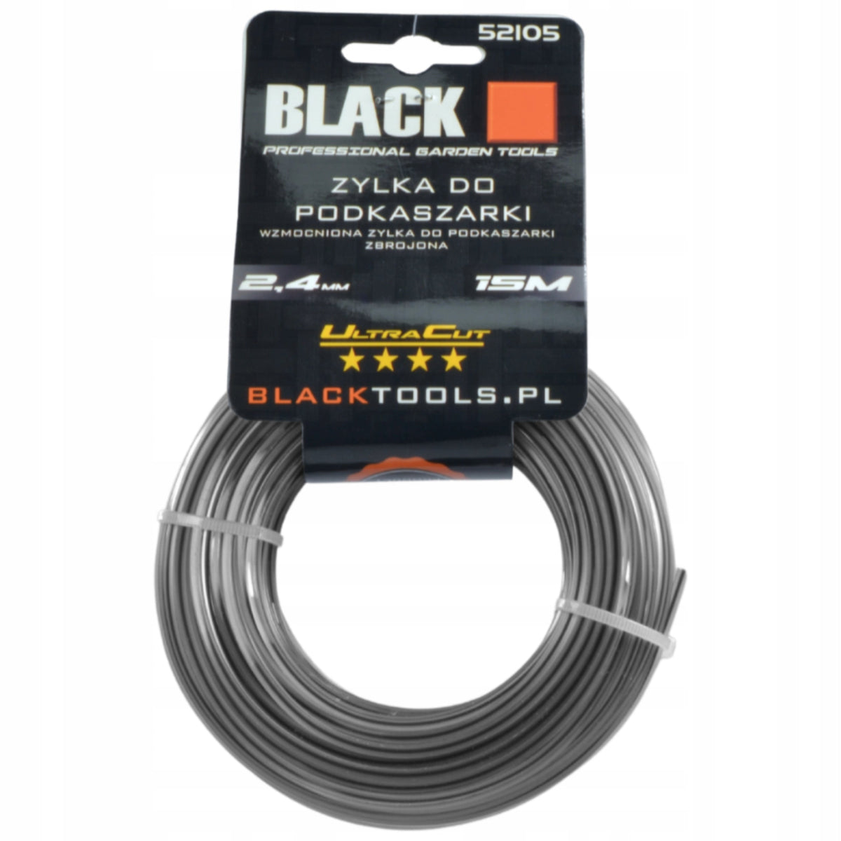Must tugevdatud trimmerijõhv 2,4 mm × 15 m 52105 – pilt 3