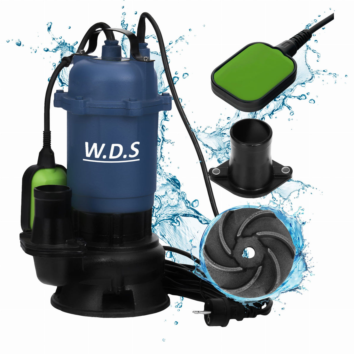 Sukelpump puhta ja musta vee jaoks ujukiga 2850 W 2" 30 000 l/h WDS2422 – pilt 2