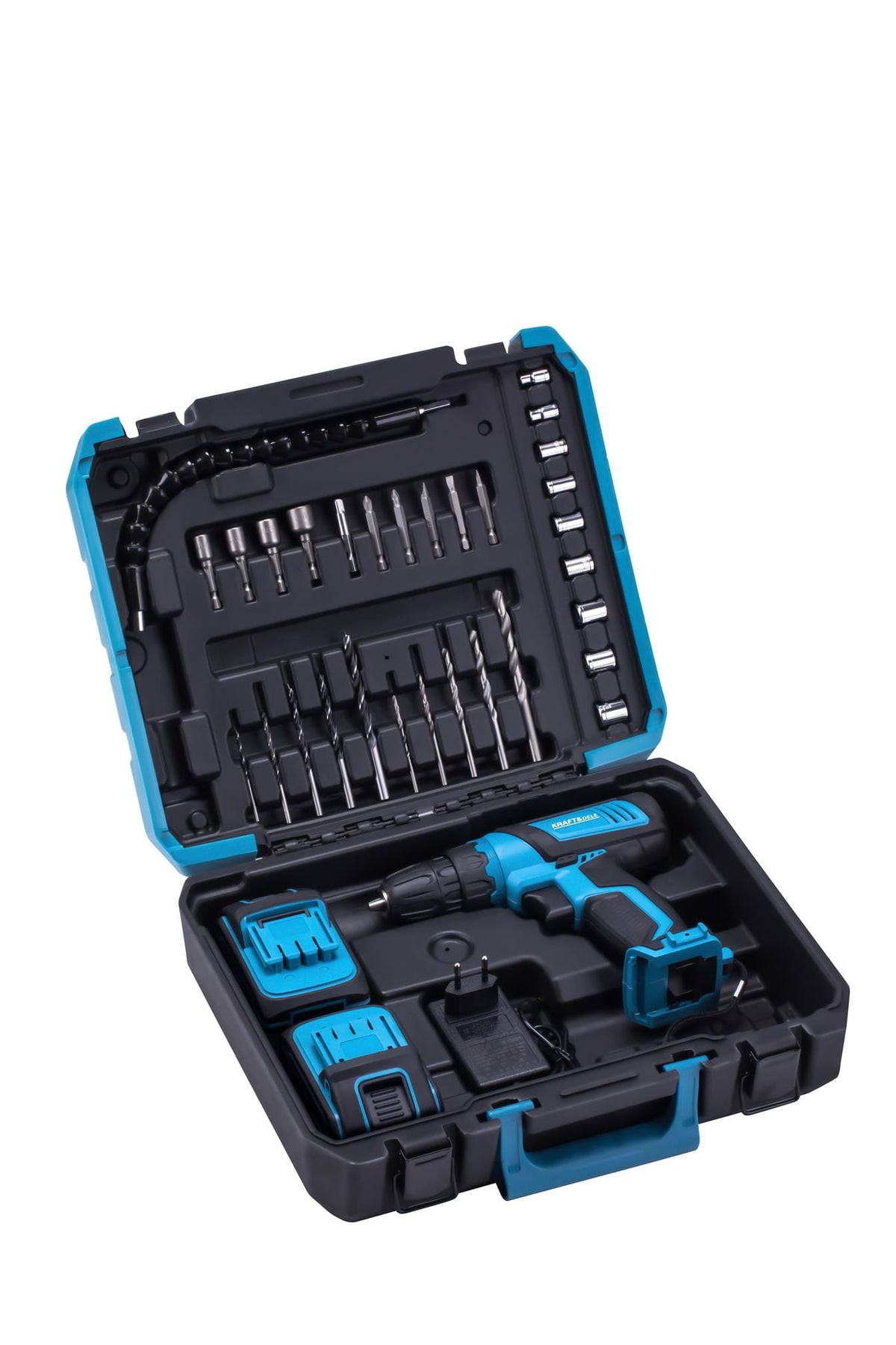 KRAFT&DELE 21 V 2 Ah akutrell-kruvikeeraja komplekt koos tarvikutega KD3355 – pilt 1