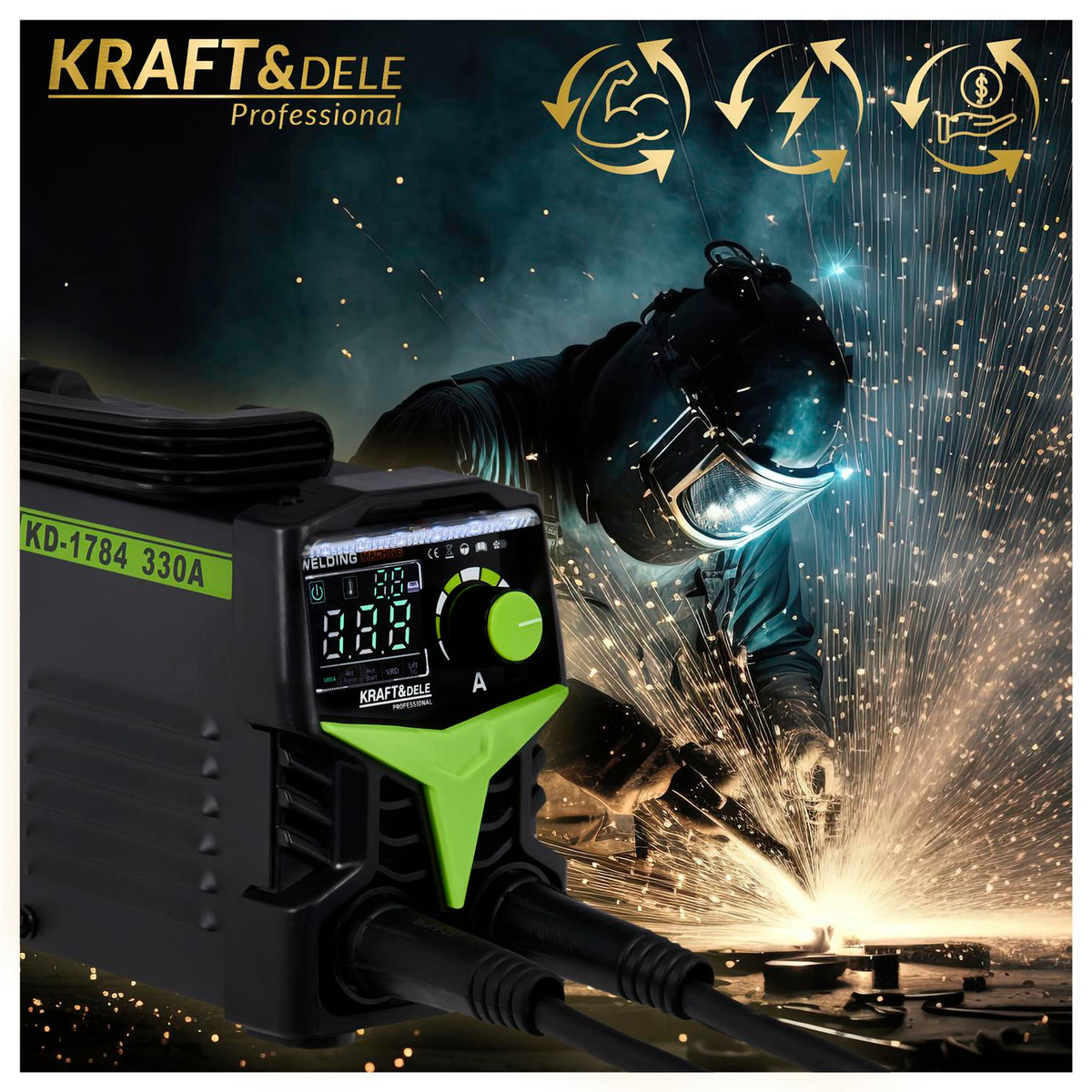 KRAFT&DELE inverterkeevitusaparaat 330 A MMA TIG Lift VRD KD1784 – pilt 10