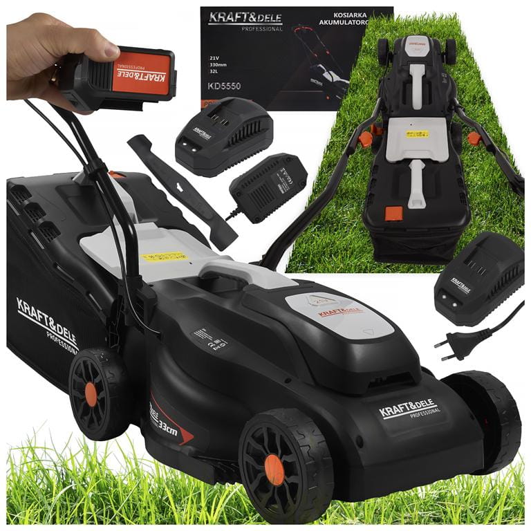 KRAFT&DELE akumuruniiduk 21 V 4 Ah 32 l, niitmiskõrgus 25–65 mm KD5550 – pilt 1