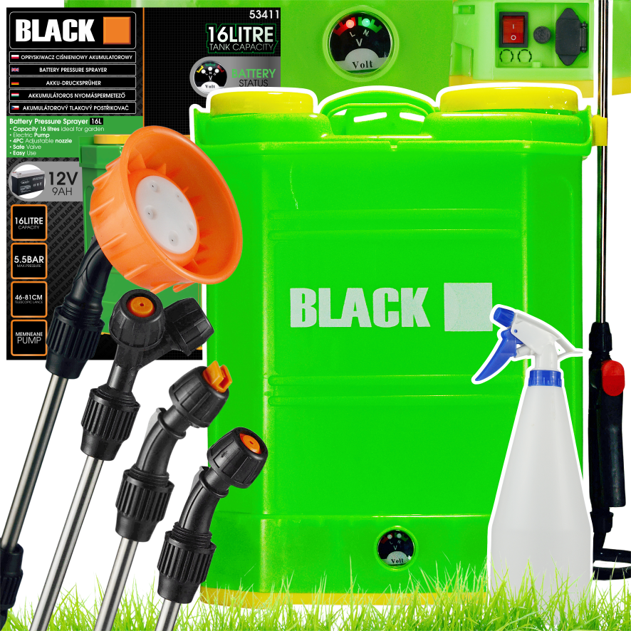 Blacktools 16 l akutoitega seljaprits 12 V 9 Ah koos akuga 53411 – pilt 1