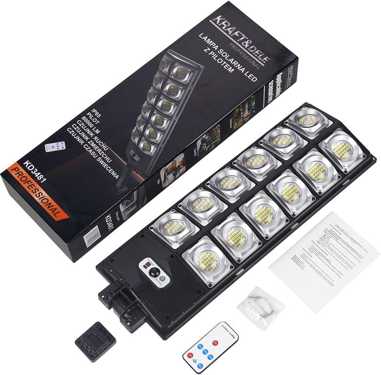 LED-päikesetänavavalgusti kaugjuhtimispuldiga KD3481 – pilt 2
