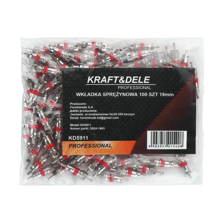 Rehviventiili vedrusüdamikud 100 tk, 19 mm KD5911 – pilt 2