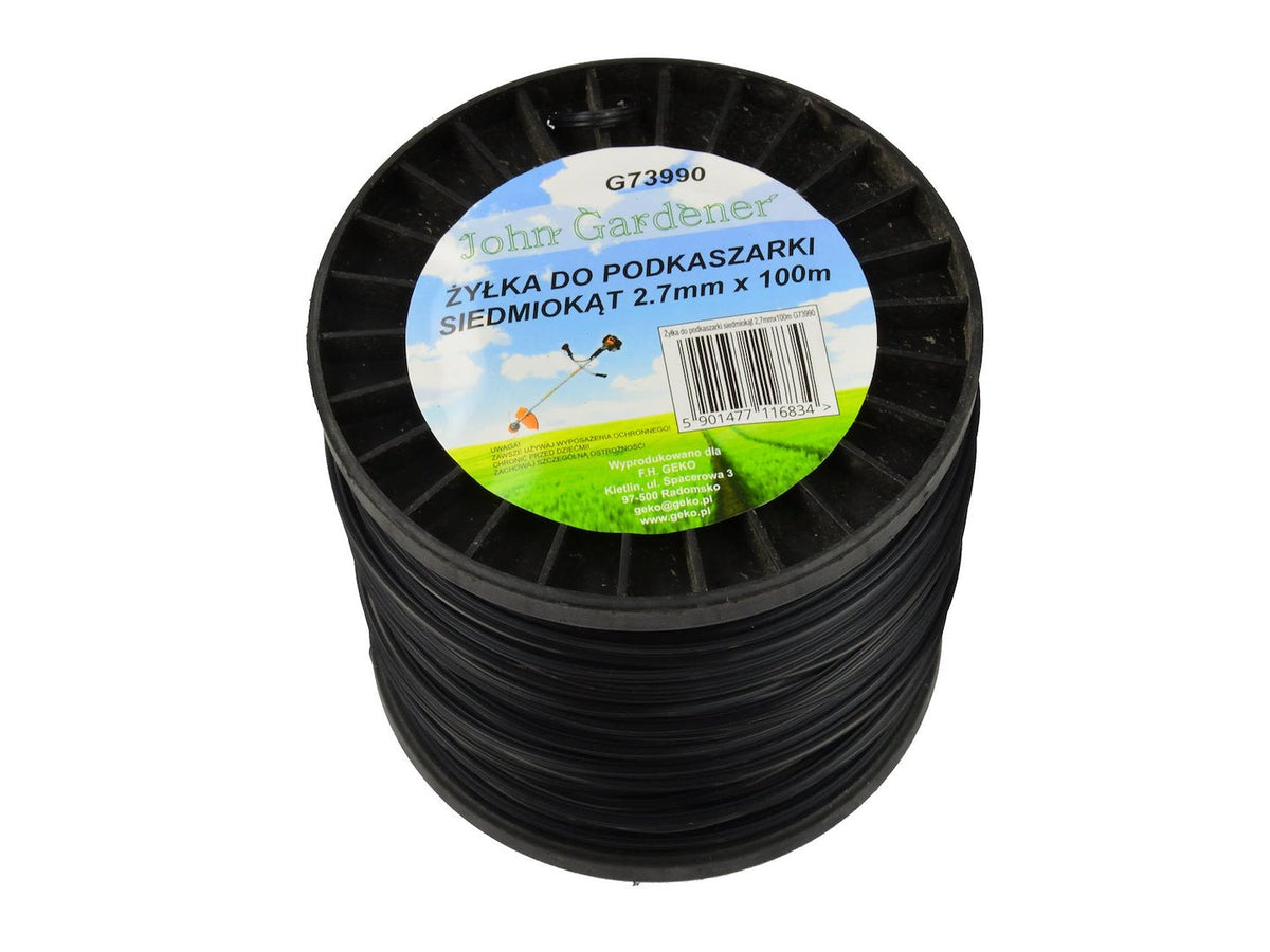 Seitsmetahuline nailonliin 2.7mm * 100m, must – pilt 1
