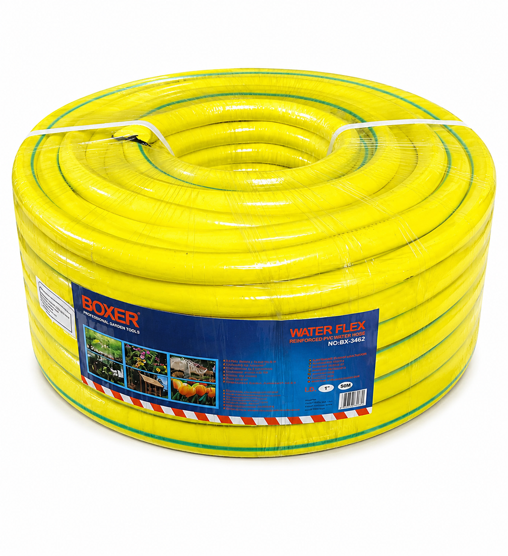 BOXER WATER FLEX tugevdatud PVC aiavoolik 1" × 50 m BX-3462 – pilt 1