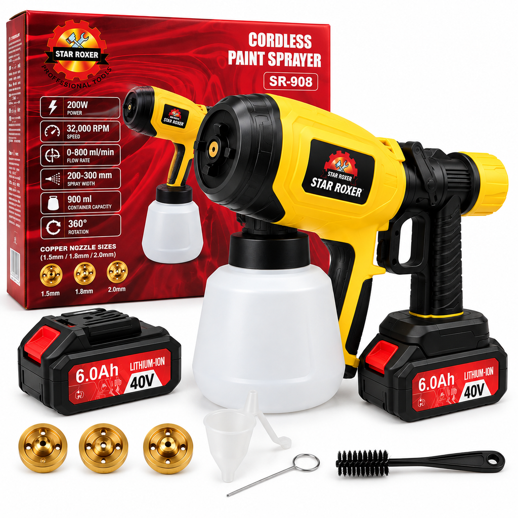 STAR ROXER juhtmeta värvipihusti 200 W 40 V 6,0 Ah 900 ml SR-908 – pilt 3
