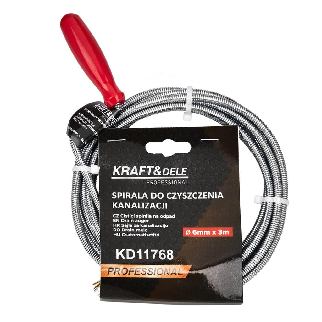 KRAFT&DELE torupuhastusspiraal harjaga 6 mm × 3 m KD11768 – pilt 2