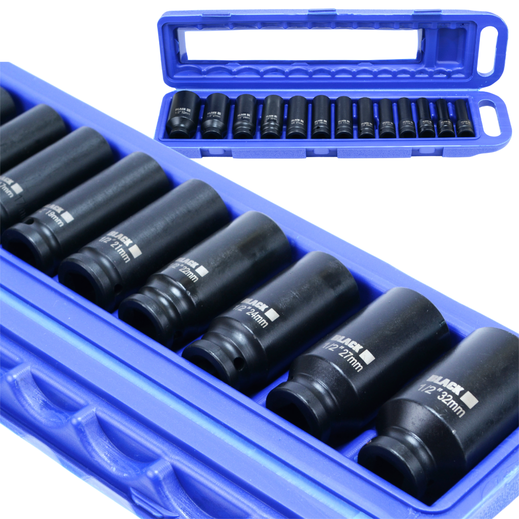 Löök-kuuskantpadrunite komplekt 1/2″, 10–32 mm, 13 tk kohvris 13312 – pilt 2