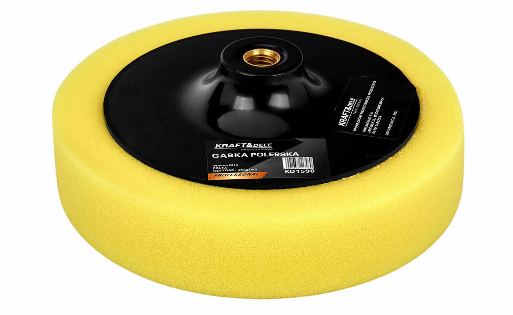 KRAFT&DELE kollane poleerimiskäsn 180 mm M14 KD1598 – pilt 1