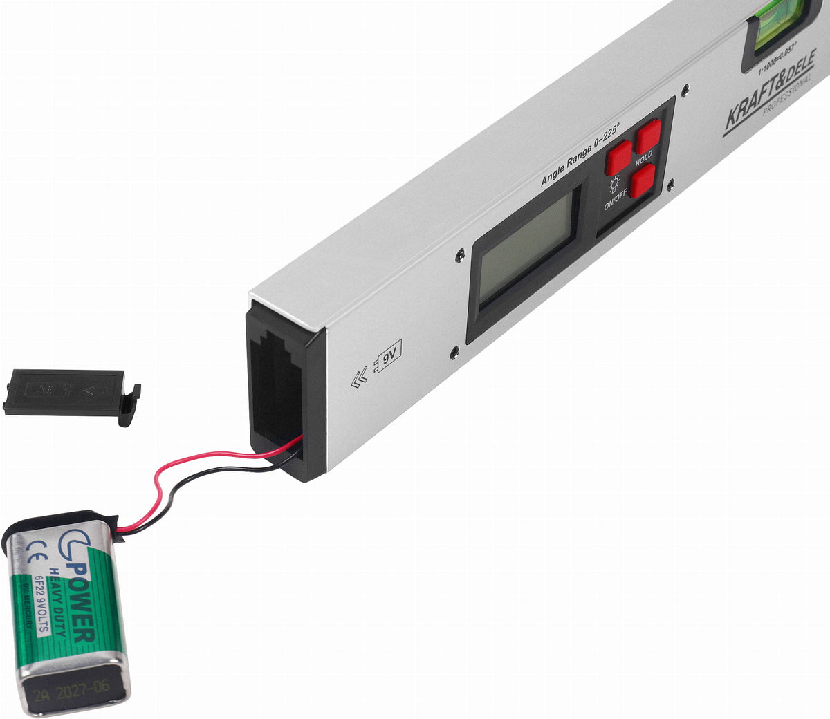 Elektrooniline nurgamõõtja LCD-ekraani ja vesiloodiga 400 mm KD3561 – pilt 10