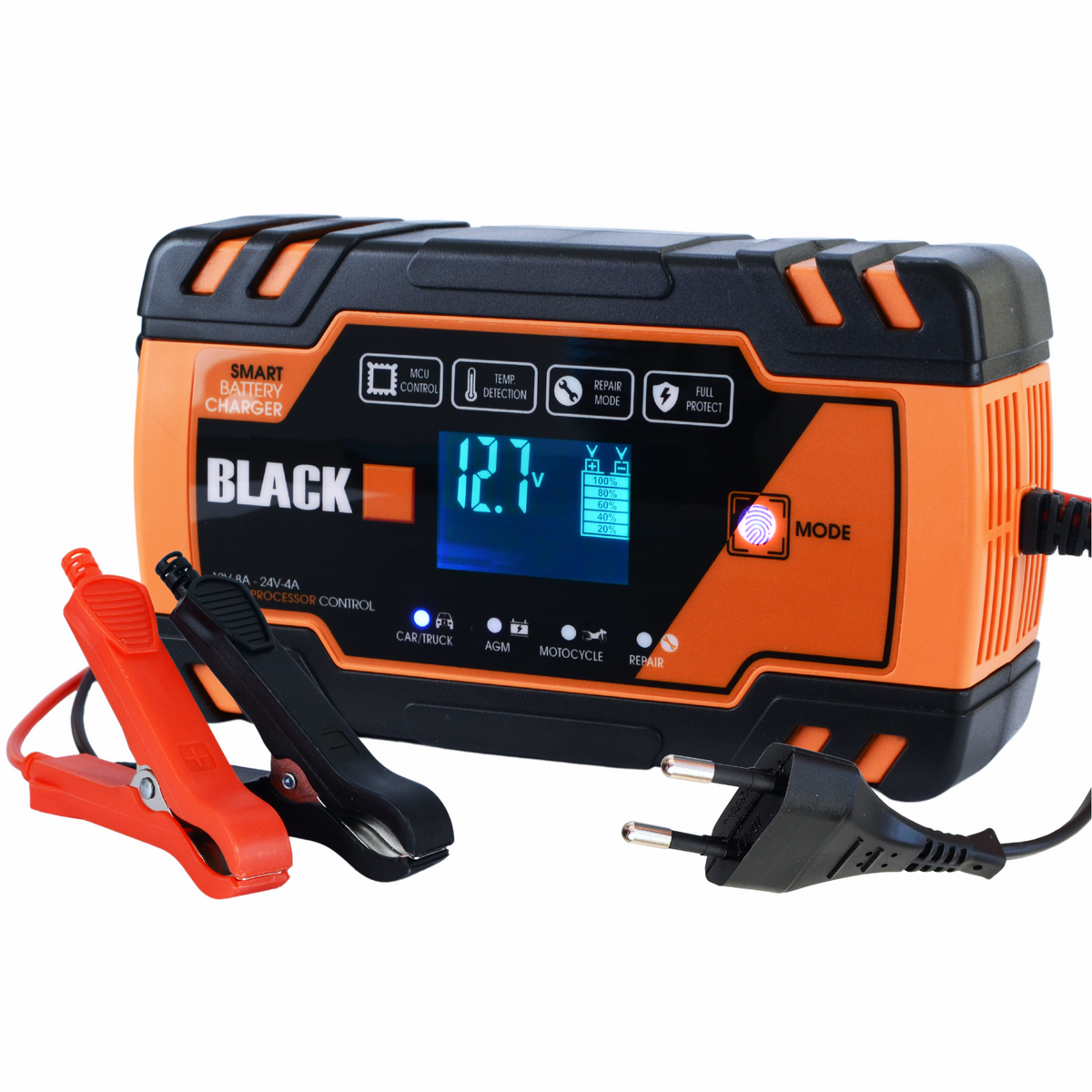 BLACK automaatne 12 V ja 24 V akulaadija taastamisfunktsiooniga 13510 – pilt 3