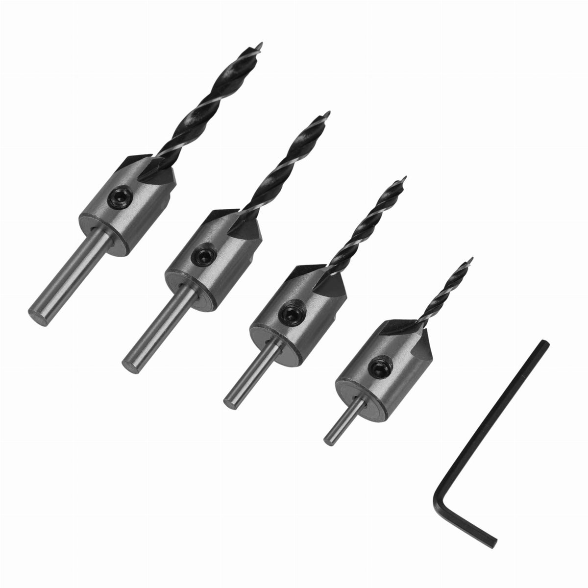 KRAFT&DELE 4-osaline reguleeritava süvistiga puidupuuride komplekt KD10559 (P) – pilt 2