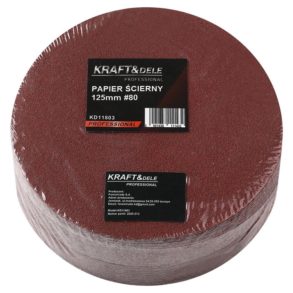 Kraft&Dele P80 takjakinnitusega lihvpaberketas 125 mm, 50 tk KD11803 – pilt 8