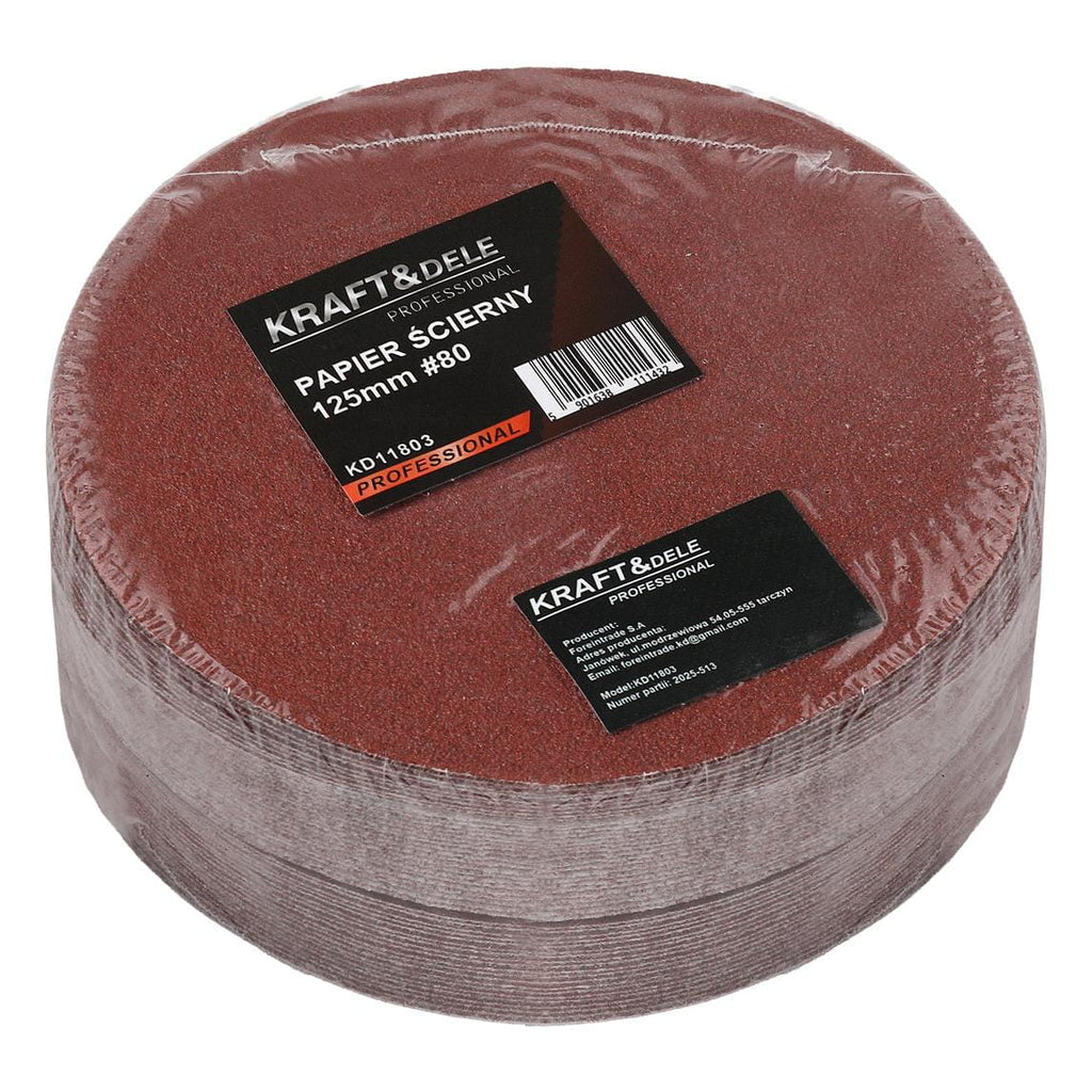 Kraft&Dele P80 takjakinnitusega lihvpaberketas 125 mm, 50 tk KD11803 – pilt 9