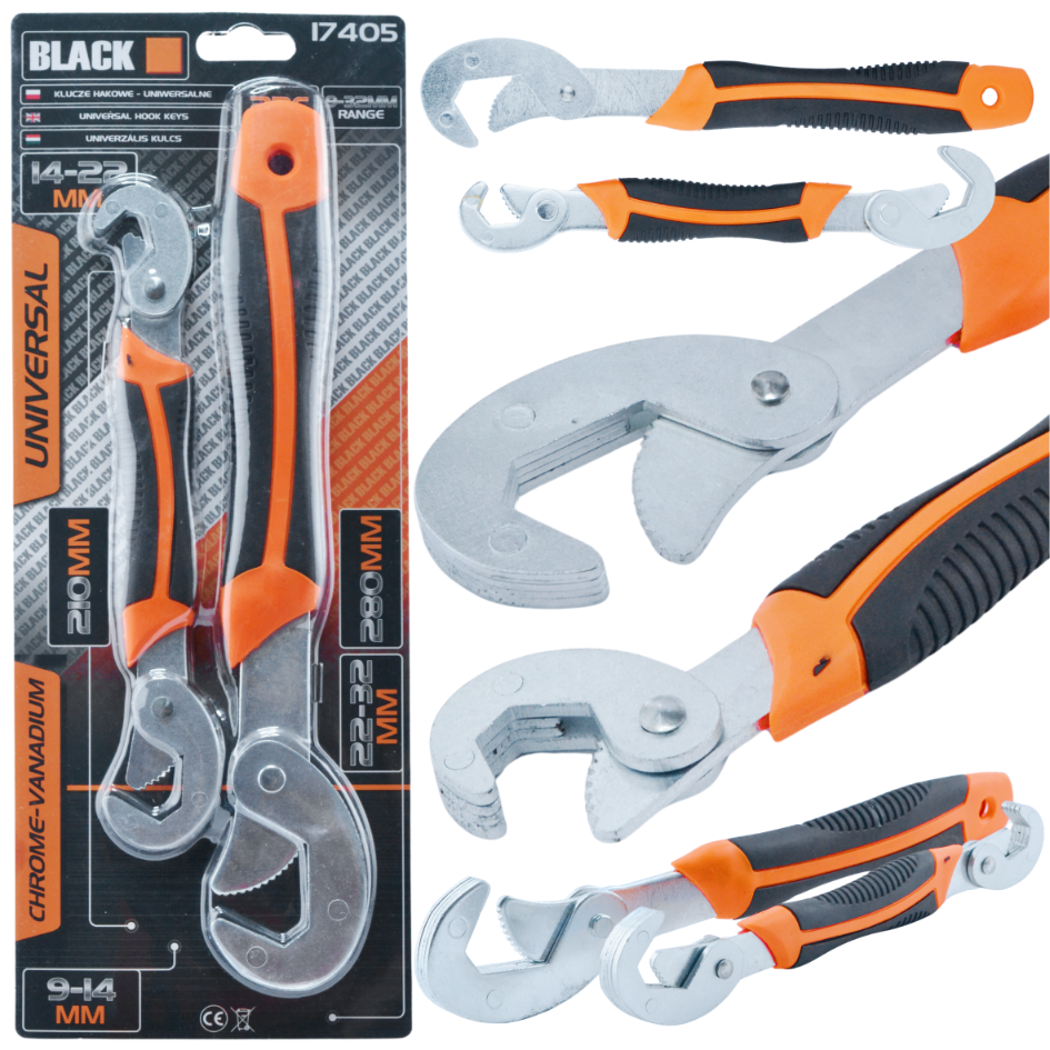 BLACK universaalsete konksvõtmete komplekt 9–32 mm, 2 tk 17405 – pilt 1
