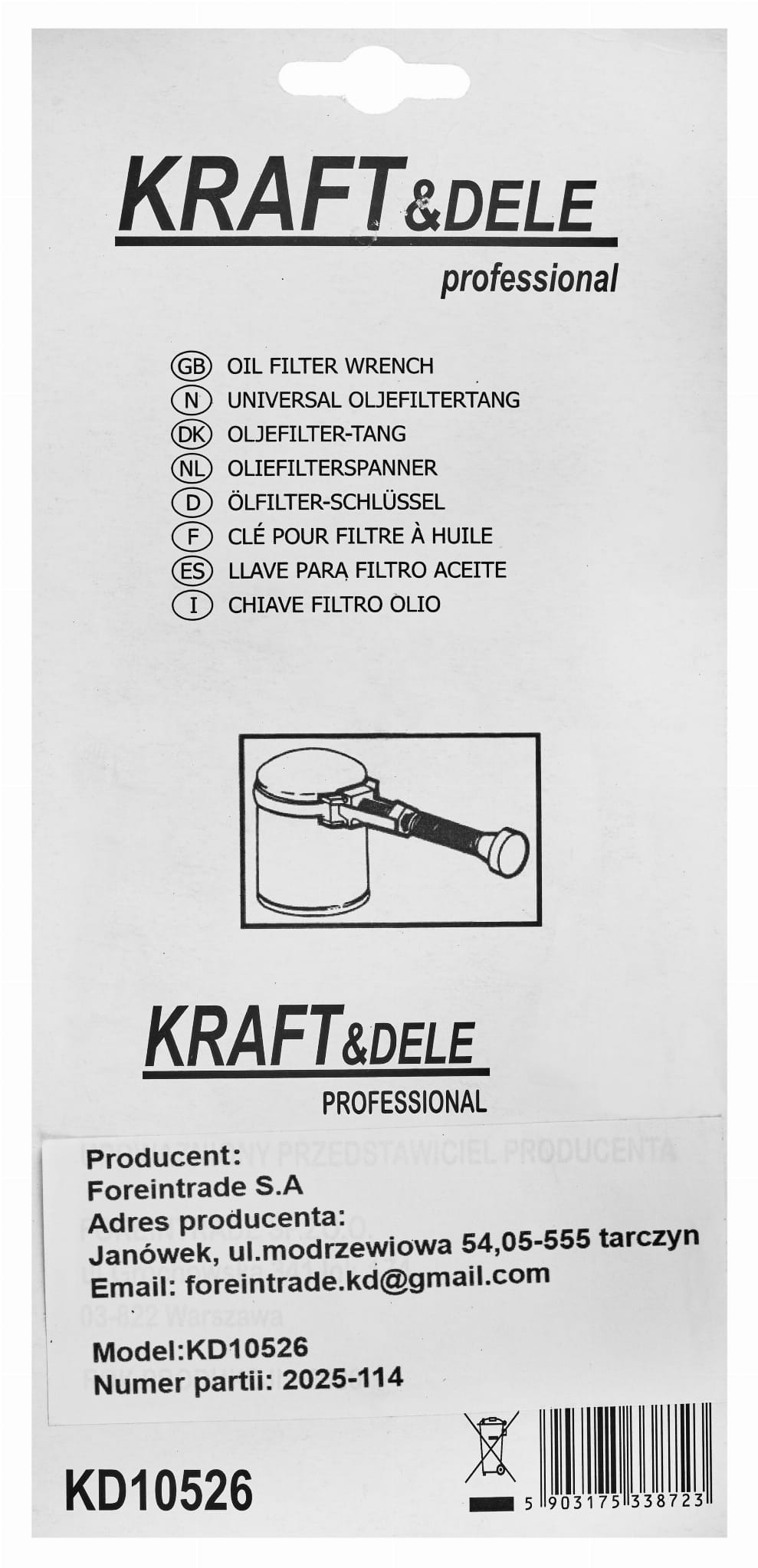 Õlifiltri rihmvõti 55–110 mm KD10526 – pilt 9