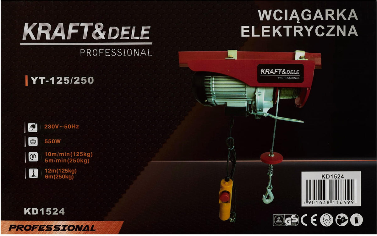 KRAFT&DELE elektriline tross-tõstuk 125/250 kg KD1524 – pilt 9