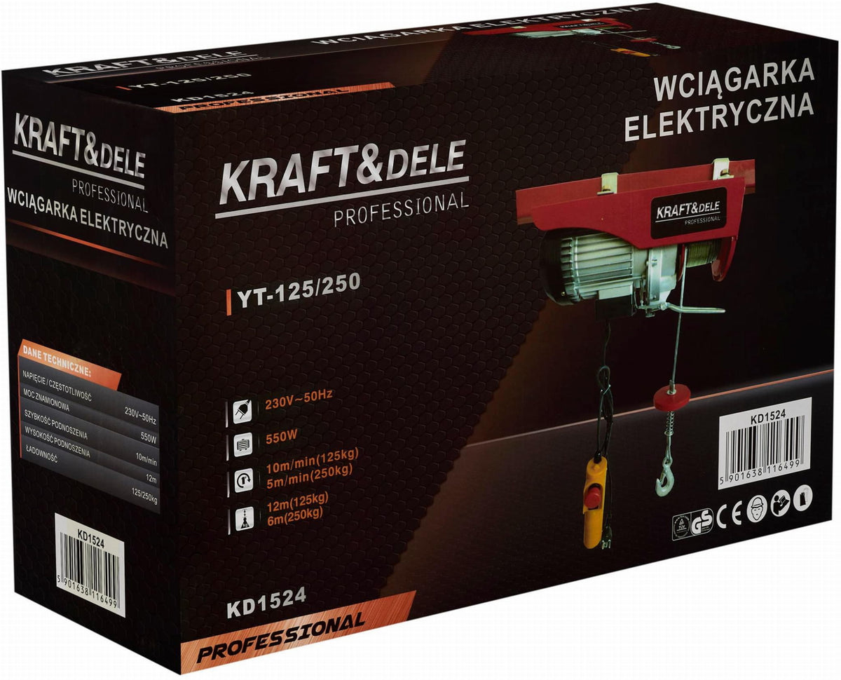 KRAFT&DELE elektriline tross-tõstuk 125/250 kg KD1524 – pilt 7