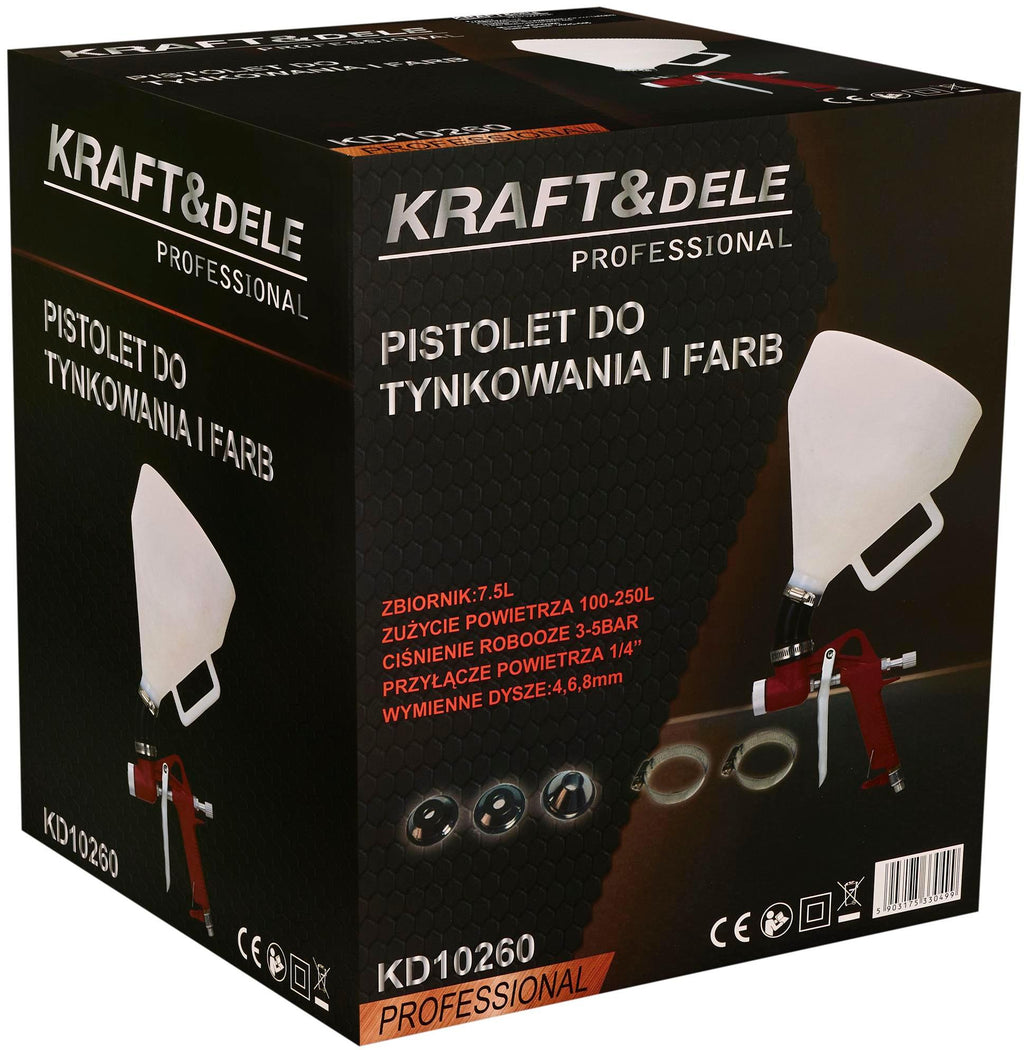 KRAFT&DELE pneumaatiline krohvi- ja värvipüstol 7,5 L 1/4" KD10260 – pilt 7