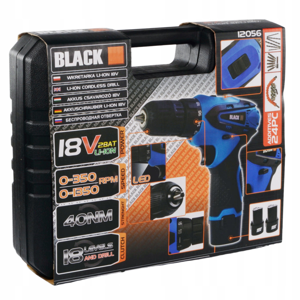 BLACKTOOLS juhtmeta kruvikeeraja 18 V kahe 1500 mAh akuga 12056-N – pilt 3