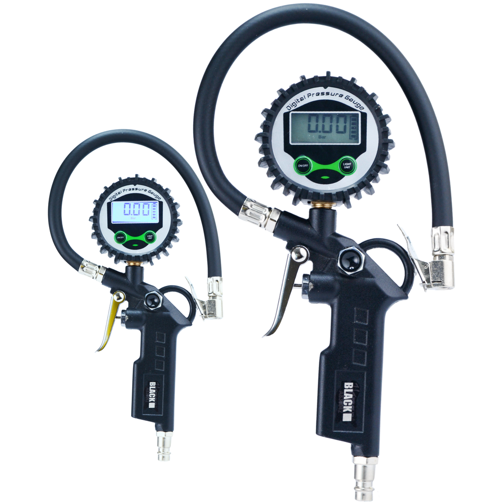 Must digitaalne rehvide täitepüstol manomeetriga 1/4" 0–15 bar 45 cm voolikuga 13158 – pilt 2