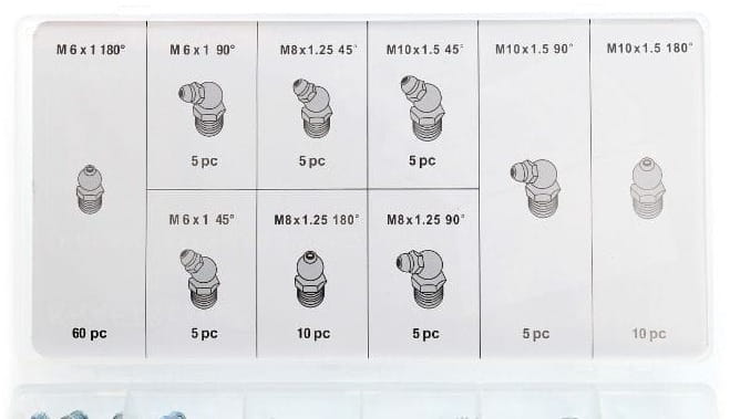 KRAFT&DELE määrdeniplite komplekt 110 tk M6 M8 M10 KD10507 – pilt 6