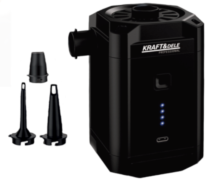 KRAFT&DELE USB-C-laetav õhkpump 5500 mAh koos 3 otsikuga KD5501 – pilt 1